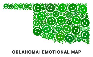 Vektör sevinç Oklahoma eyalet harita kolaj suratlar