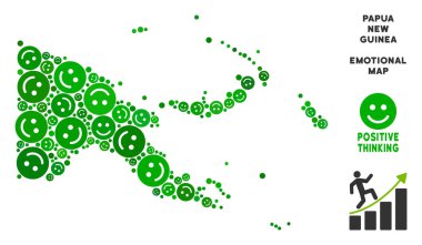 Vektör sevinç Papua Yeni Gine Haritası kolaj suratlar
