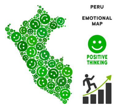Vektör sevinç Peru harita kompozisyon gülümsüyor