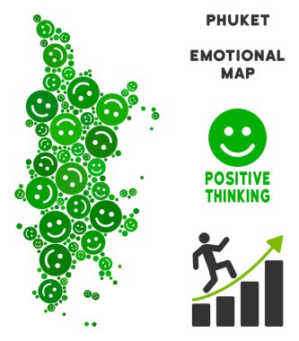 Vektör mutlu Phuket harita kompozisyon gülümsüyor