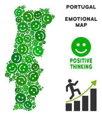 Vektör mutluluk Portekiz harita kompozisyon gülümsüyor