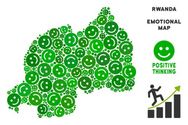 Vektör mutluluk Ruanda harita mozaik gülümsüyor