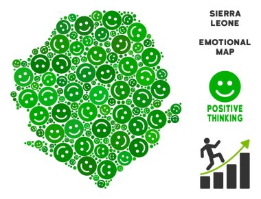 Vektör mutluluk Sierra Leone harita mozaik gülümsüyor