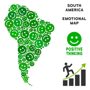Vektör sevinç Güney Amerika harita mozaik gülümsüyor