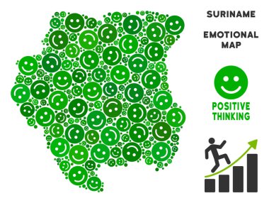 Vektör sevinç Surinam Haritası mozaik suratlar