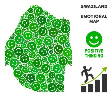 Vektör mutlu Svaziland Haritası kompozisyon suratlar