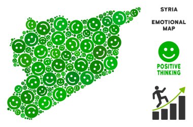 Vektör mutlu Suriye harita kolaj suratlar
