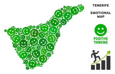 Vektör mutluluk Tenerife İspanya ada harita kompozisyon gülümsüyor
