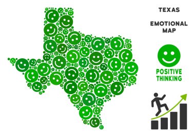 Vektör sevinç Texas harita kolaj gülümsüyor