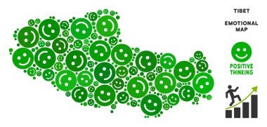 Vektör sevinç Tibet Çin bölgesi harita kompozisyon suratlar