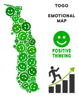 Vektör mutluluk Togo harita mozaik suratlar