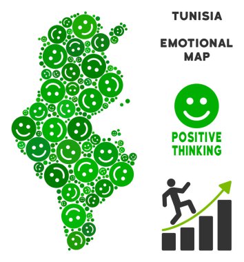 Vektör sevinç Tunus harita kolaj gülümsüyor