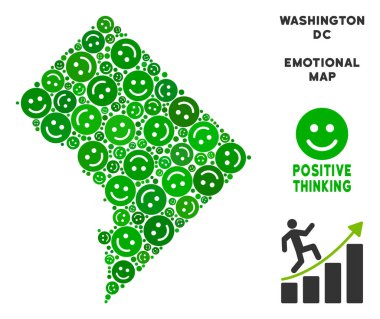 Vektör mutluluk Washington Dc harita kolaj suratlar