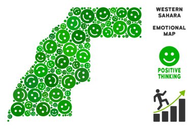 Vektör mutlu Batı Sahra harita kompozisyon gülümsüyor