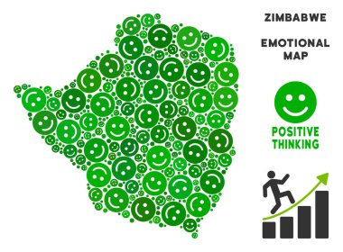Vektör sevinç Zimbabve harita kompozisyon suratlar