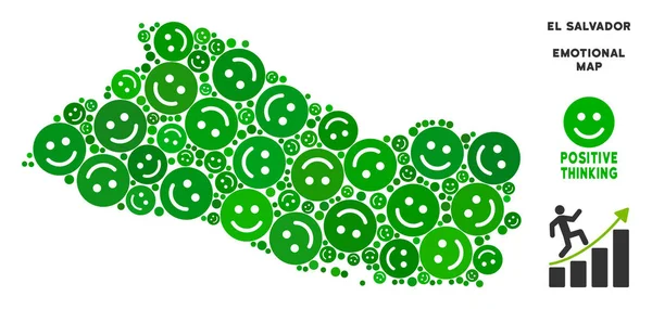 Vektör mutluluk El Salvador harita kolaj gülümsüyor