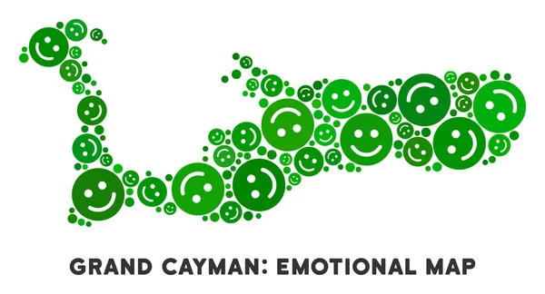 Vektör mutluluk Grand Cayman Adaları'ndaki harita mozaik gülümsüyor