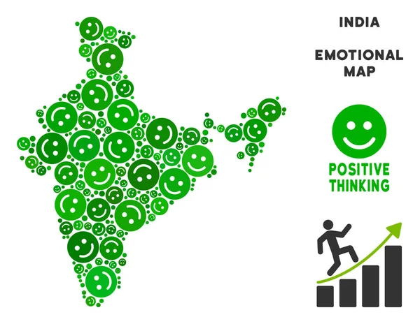 Vektör mutlu Hindistan harita kolaj suratlar