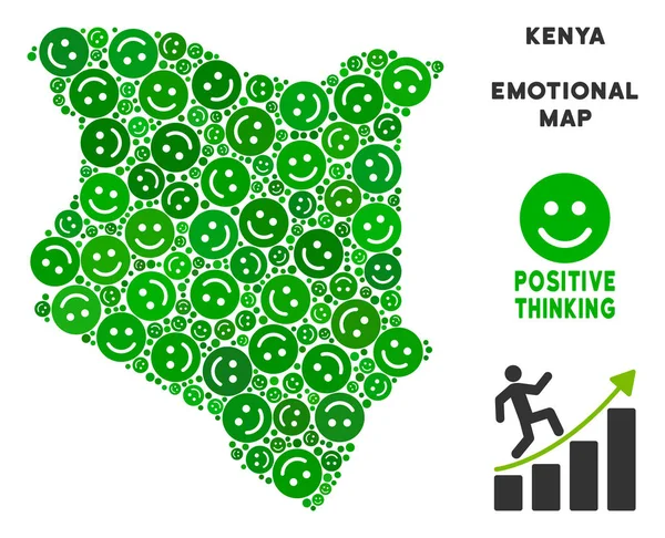 Vektör sevinç Kenya harita mozaik suratlar
