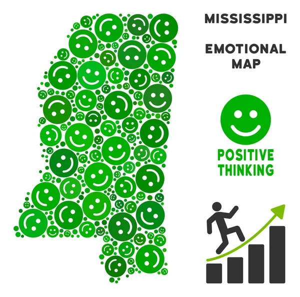 Vektör mutluluk Mississippi devlet harita kompozisyon suratlar