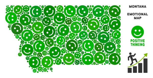 Vektör sevinç Montana Eyaleti harita kompozisyon gülümsüyor