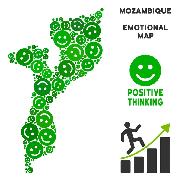 Vektör mutluluk Mozambik Haritası mozaik suratlar