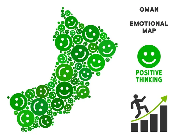 Vektör sevinç Oman harita mozaik suratlar