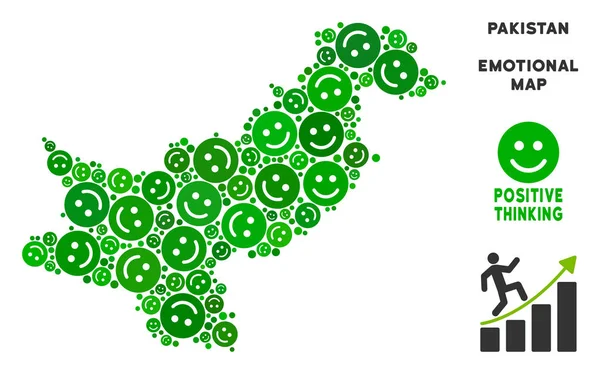 Vektör mutlu Pakistan harita kompozisyon suratlar