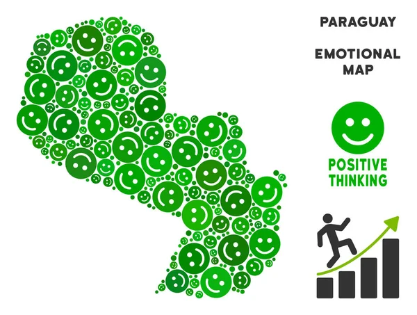 Vektör sevinç Paraguay harita mozaik suratlar