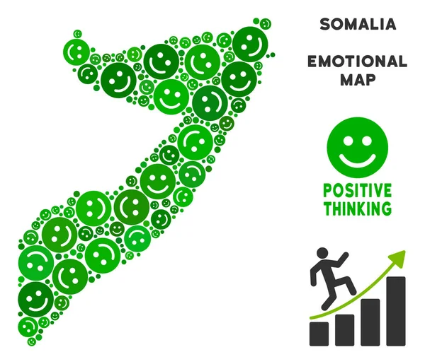 Vektör mutlu Somali harita kolaj gülümsüyor