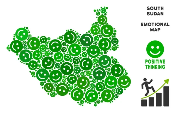 Vektör sevinç Güney Sudan harita kompozisyon suratlar