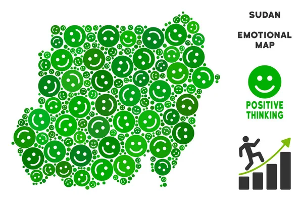 Vektör mutlu Sudan harita mozaik suratlar