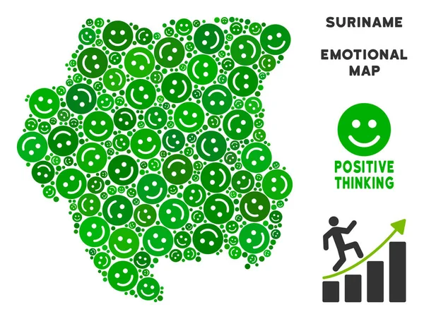 Vektör sevinç Surinam Haritası mozaik suratlar