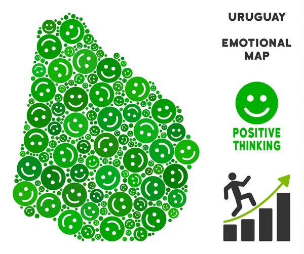 Vektör sevinç Uruguay harita mozaik gülümsüyor