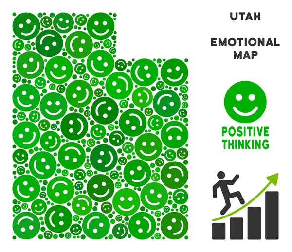 Vektör mutlu Utah State harita kompozisyon suratlar
