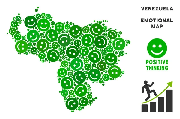 Vektör mutlu Venezuela harita mozaik suratlar