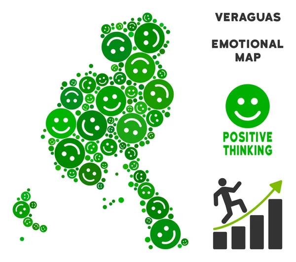Vektör sevinç: Veraguas il harita mozaik gülümsüyor