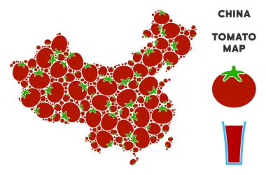 Çin harita kompozisyon domates