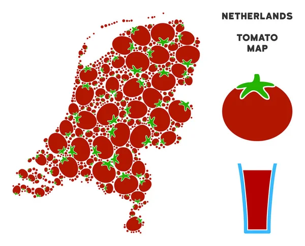 Ολλανδία σύνθεση χαρτών της ντομάτας — Διανυσματικό Αρχείο