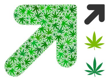 Kenevir yaprak doğru kompozisyon yukarı ok