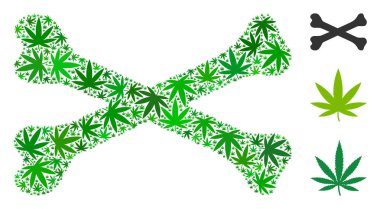 Kemikler mozaik kenevir yaprak