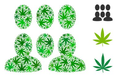 Ot kalabalık kompozisyon farklı boyutlarda ve yeşil renk tonları bırakır. Vektör düz ot yaprakları kalabalık şekle birleştirilir. Bitkisel vektör tasarım konsepti.