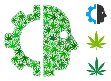 Cyborg kafa kolaj otu yaprakları