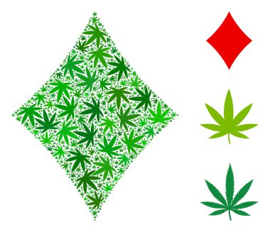 Elmas takım kompozisyon kenevir yaprak