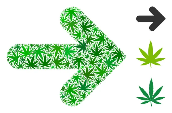 Direction des flèches Mosaïque de cannabis — Image vectorielle