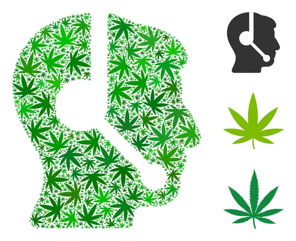 Call Center operatören sammansättning av Marijuana — Stock vektor