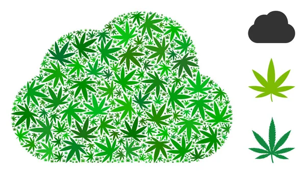 Wolkenmosaik aus Marihuana — Stockvektor