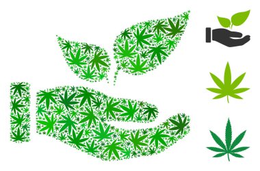 Eco başlangıç el kompozisyon ot yaprağı