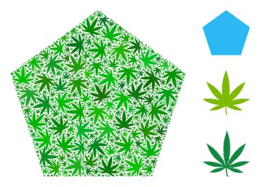 Kenevir yaprak dolu Pentagon mozaik