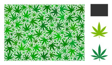 Ot yaprakları bileşimi dolu Rectange